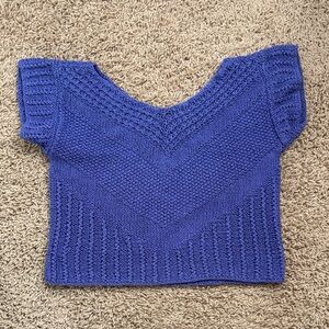 Ellen Tracy Blue Knit Top
